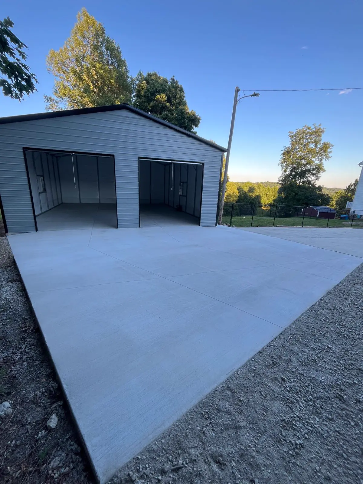 Concrete slab poured for a metal building