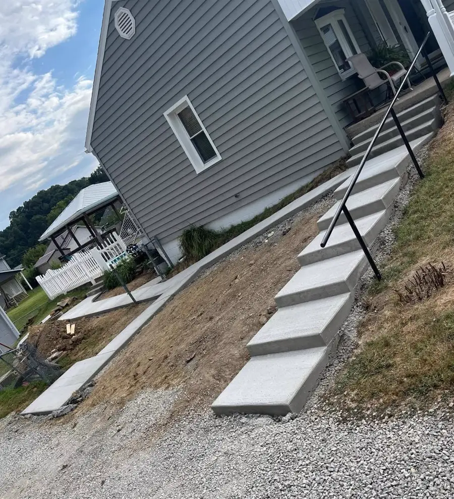 Concrete steps built into a hillside