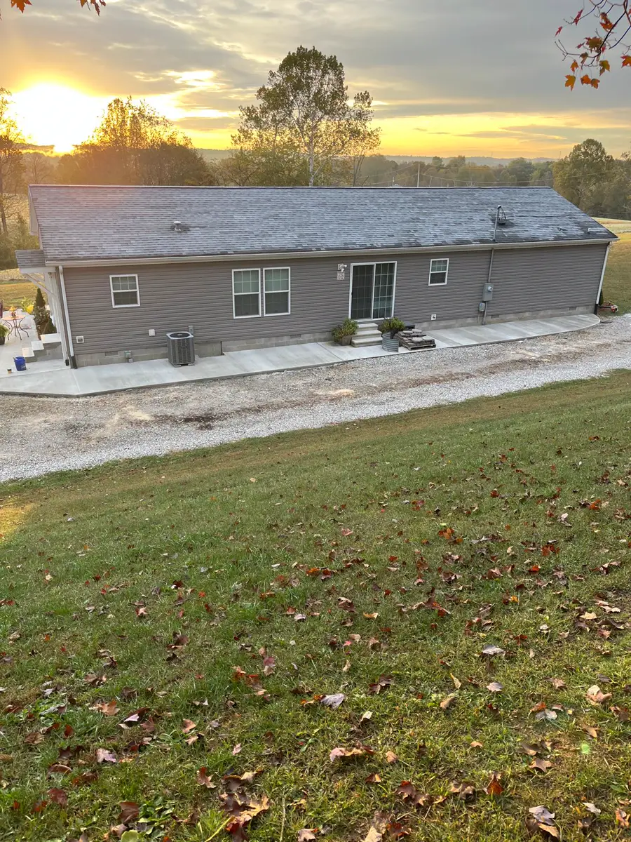 Completed concrete work at sunset